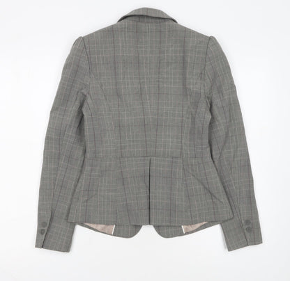 Next Women’s Grey Check Single-Breasted Blazer Size 6