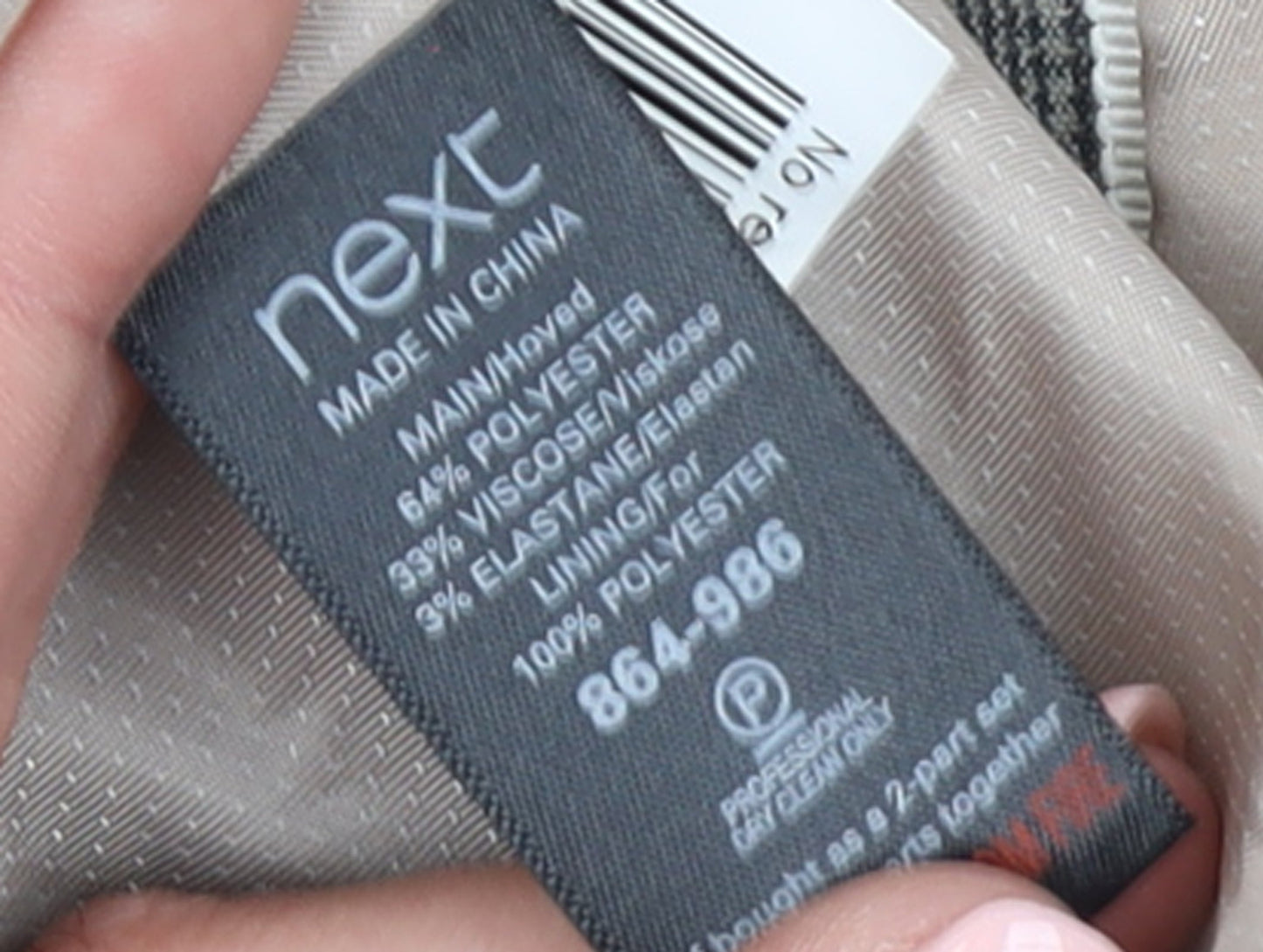 Next Women’s Grey Check Single-Breasted Blazer Size 6