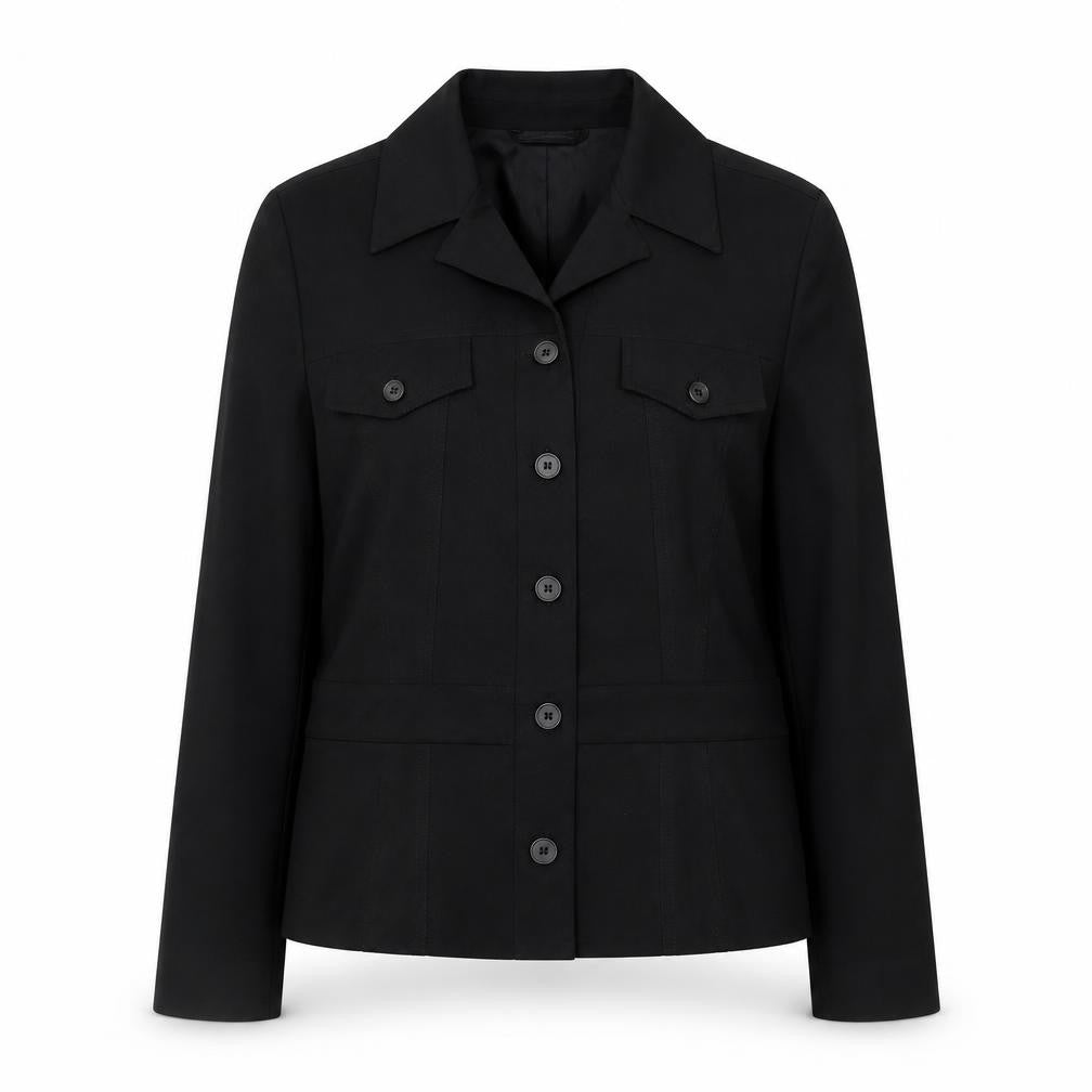 Mexx Women's Black Size 12 Fitted Button-Up Jacket