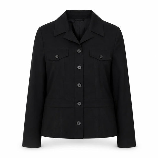 Mexx Women's Black Size 12 Fitted Button-Up Jacket