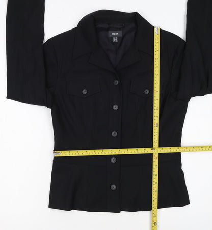 Mexx Women's Black Size 12 Fitted Button-Up Jacket