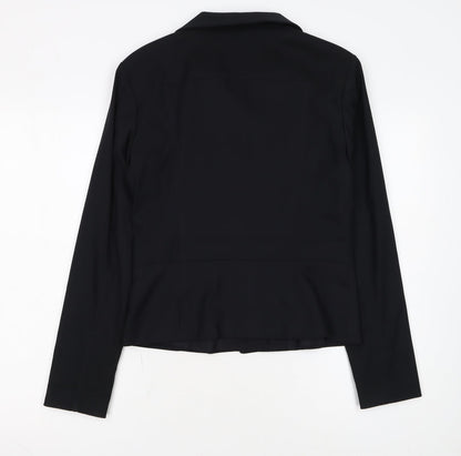 Mexx Women's Black Size 12 Fitted Button-Up Jacket