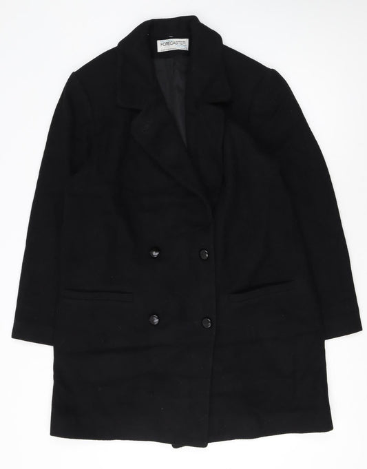 Forecaster of Boston Women's Black Wool Blend Long Overcoat Size 8