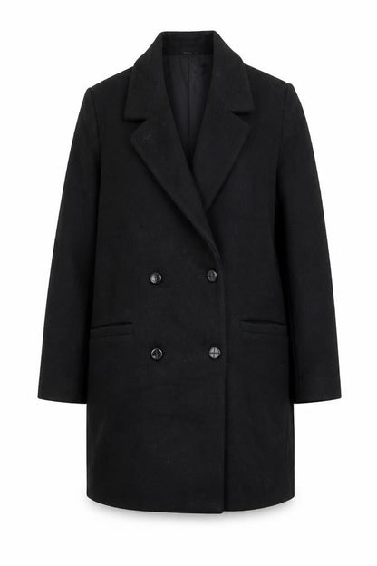 Forecaster of Boston Women's Black Wool Blend Long Overcoat Size 8