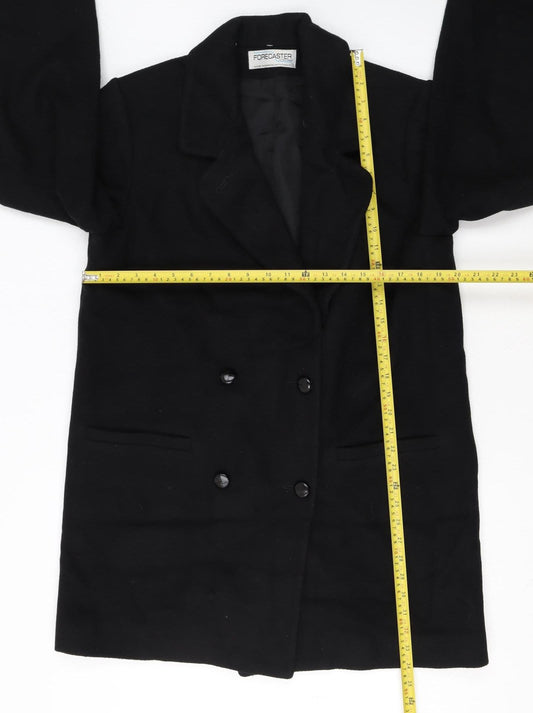 Forecaster of Boston Women's Black Wool Blend Long Overcoat Size 8