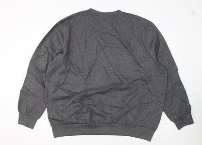 Slazenger Men's Grey 3XL Pullover Sweatshirt Crew Neck Fleece