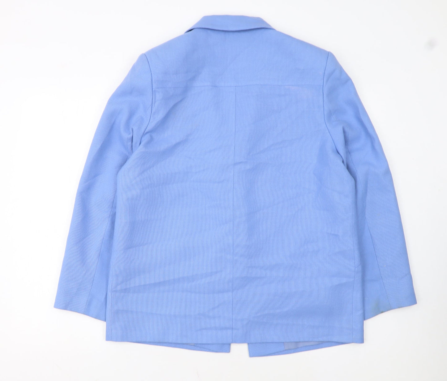 EWM Women Blue Size 14 Classic Single-Breasted Blazer