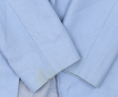 EWM Women Blue Size 14 Classic Single-Breasted Blazer