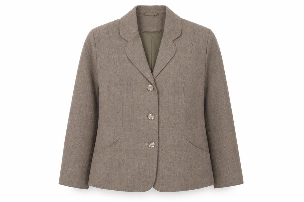 Eastex Women Brown Wool Blend Classic Single-Breasted Blazer UK 16