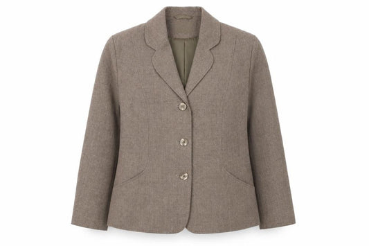 Eastex Women Brown Wool Blend Classic Single-Breasted Blazer UK 16