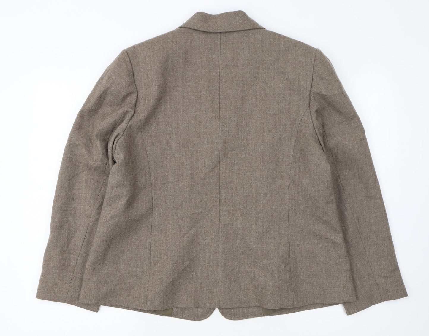 Eastex Women Brown Wool Blend Classic Single-Breasted Blazer UK 16