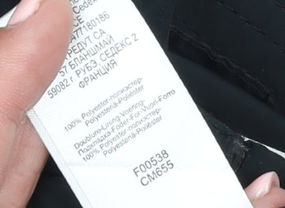 Anne Weyburn Women's Black Short Trench Coat Size 10 Lined Buttoned