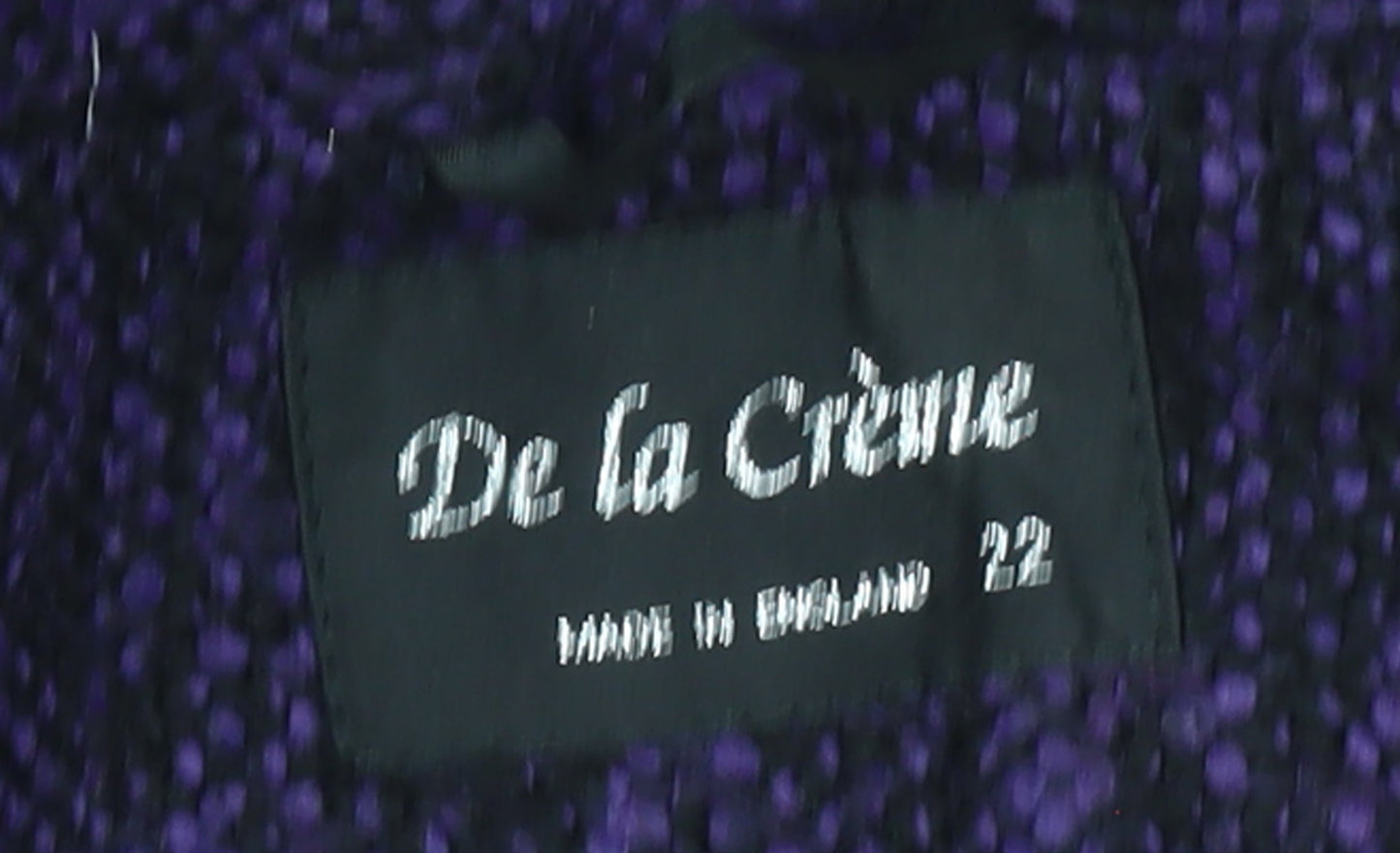 De la Crème Women's Purple Wool Blend Mid-Length Belted Coat Size 22
