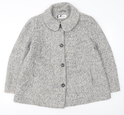 BHS Women’s Grey Petite Size 18 Wool Blend Mid-Length Coat
