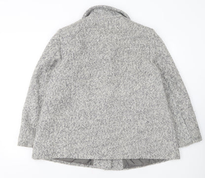 BHS Women’s Grey Petite Size 18 Wool Blend Mid-Length Coat