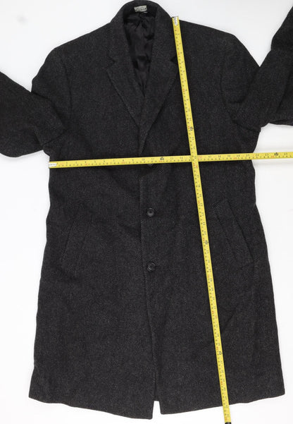 Jos. A. Bank Men's Grey Wool Herringbone Long Overcoat 42R