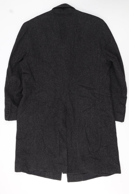 Jos. A. Bank Men's Grey Wool Herringbone Long Overcoat 42R