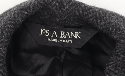 Jos. A. Bank Men's Grey Wool Herringbone Long Overcoat 42R