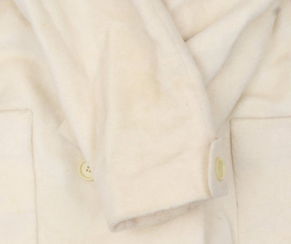 Pavilion Petite Women's Ivory Wool Blend Long Overcoat Size 12