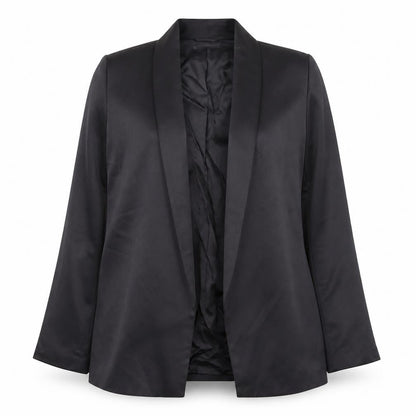 H&M Women Black Size 14 Shawl Collar Single-Breasted Blazer