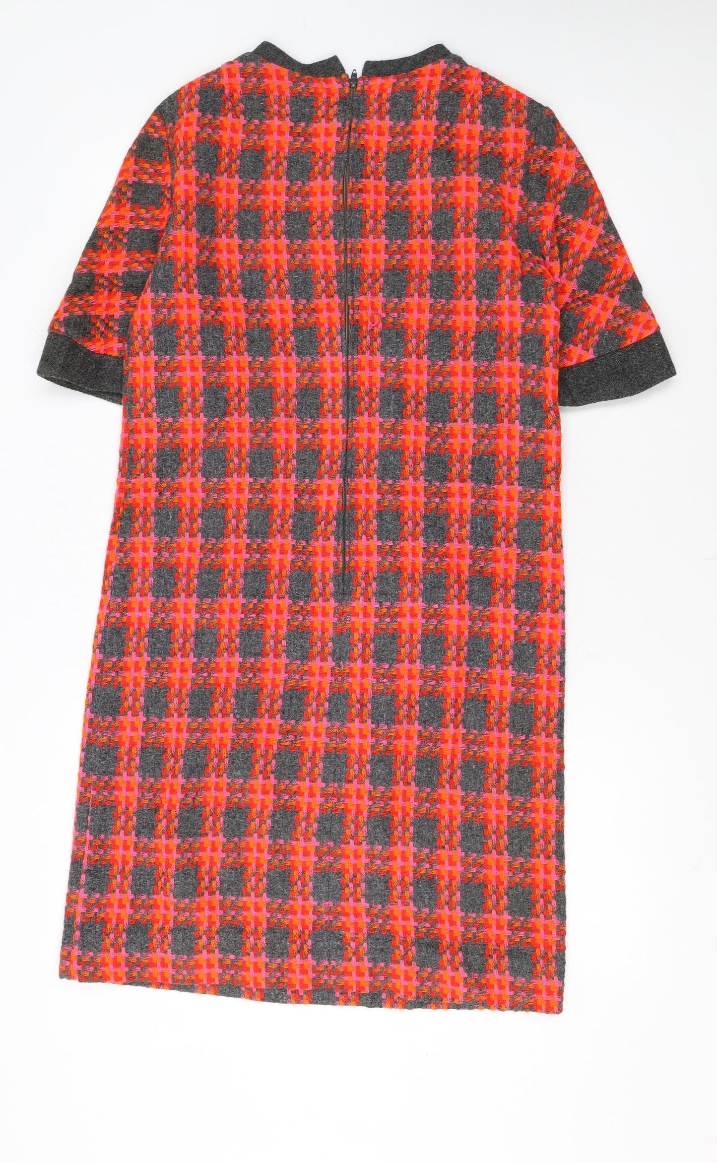 Beeline Fashions Womens Pink Grey Check Shift Dress Size 12 Vintage