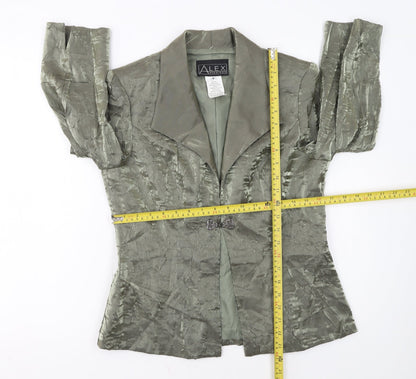 Alex Evenings Women Green Size 8 Shawl Collar Formal Suit Jacket