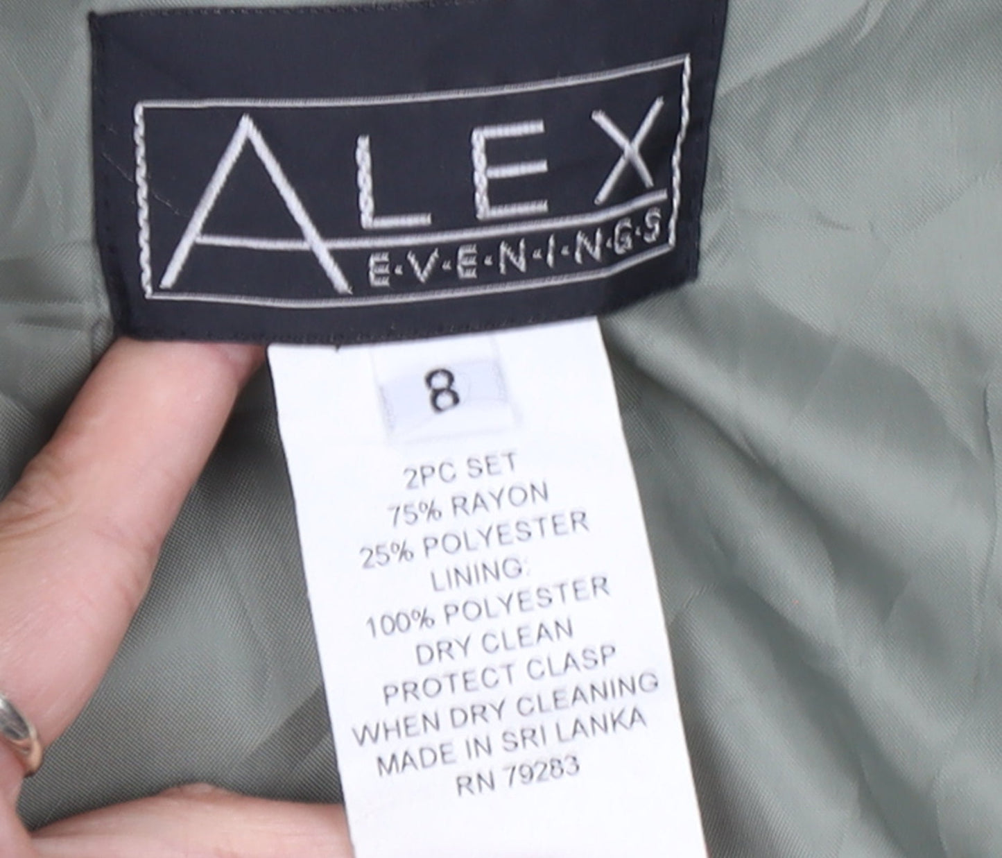 Alex Evenings Women Green Size 8 Shawl Collar Formal Suit Jacket