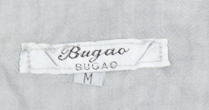 Bugao Women Grey Lace Waistcoat Vest M Sleeveless Buttoned
