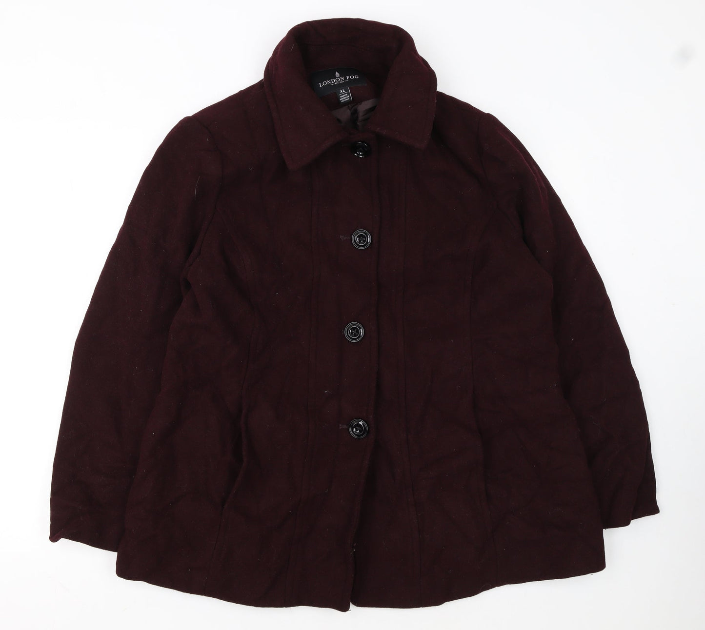 London Fog Women’s Brown Wool Blend Mid-Length Coat XL