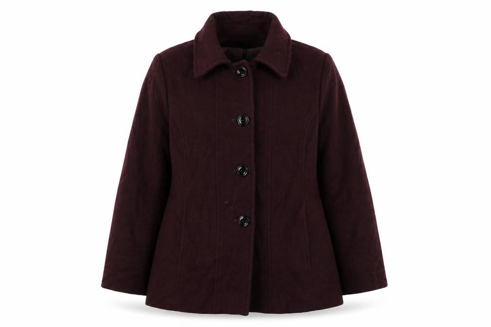 London Fog Women’s Brown Wool Blend Mid-Length Coat XL