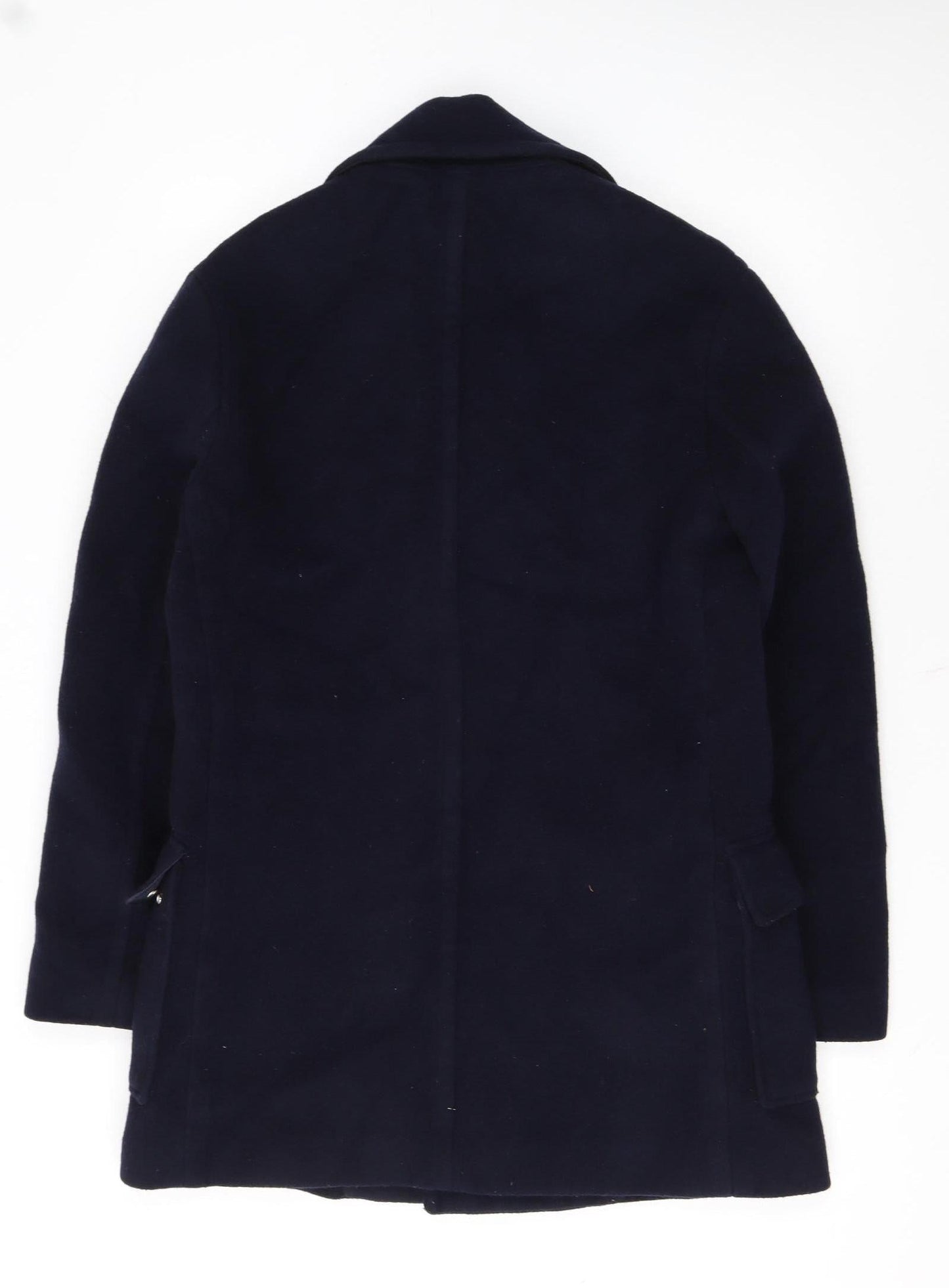 Mango Man Navy Wool Blend Pea Coat Size M Men's Classic Winter Jacket