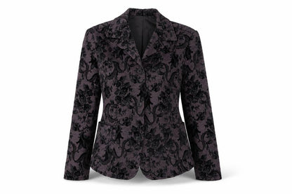FDJ French Dressing Women's Purple Floral Blazer Medium