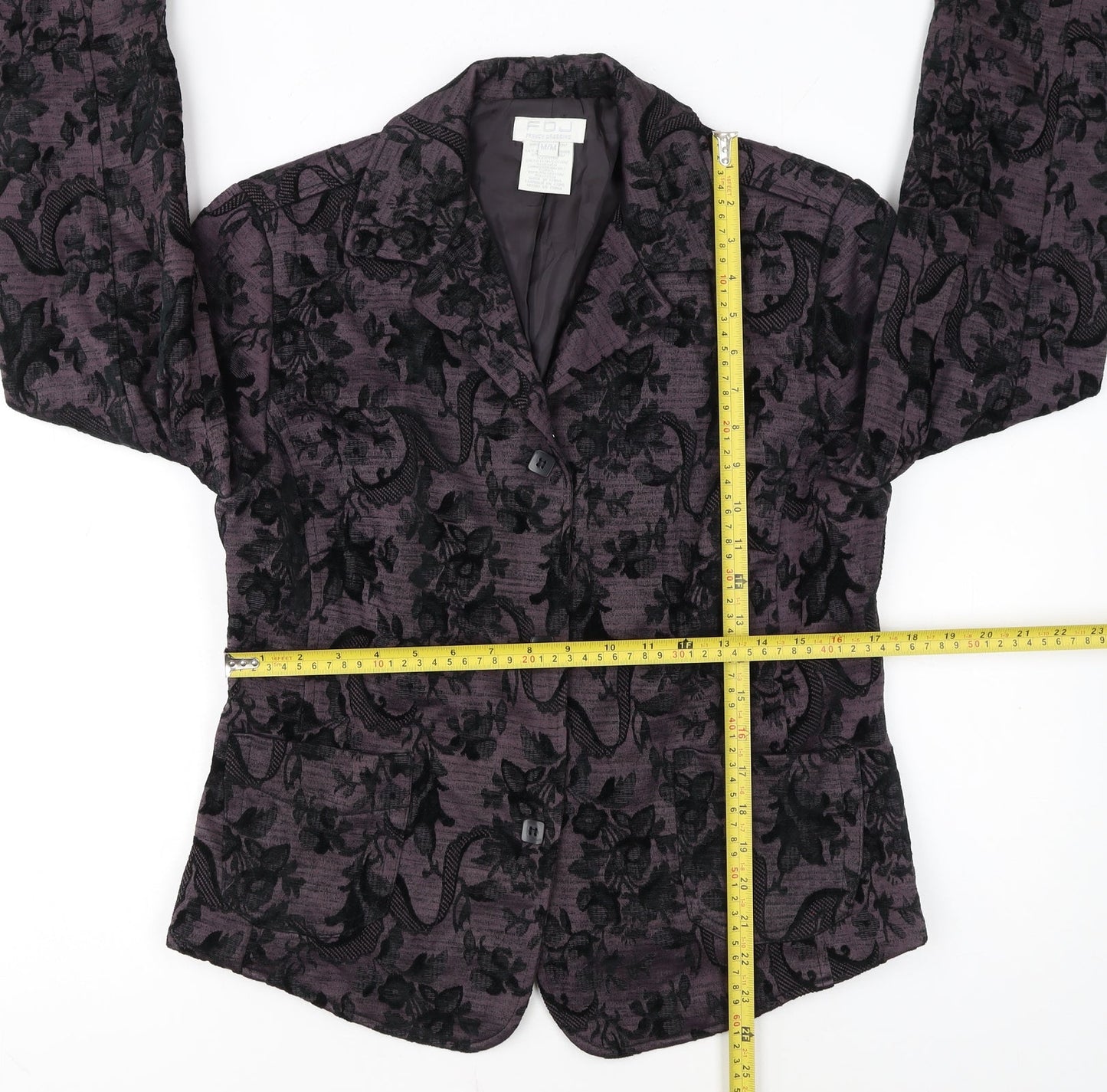 FDJ French Dressing Women's Purple Floral Blazer Medium