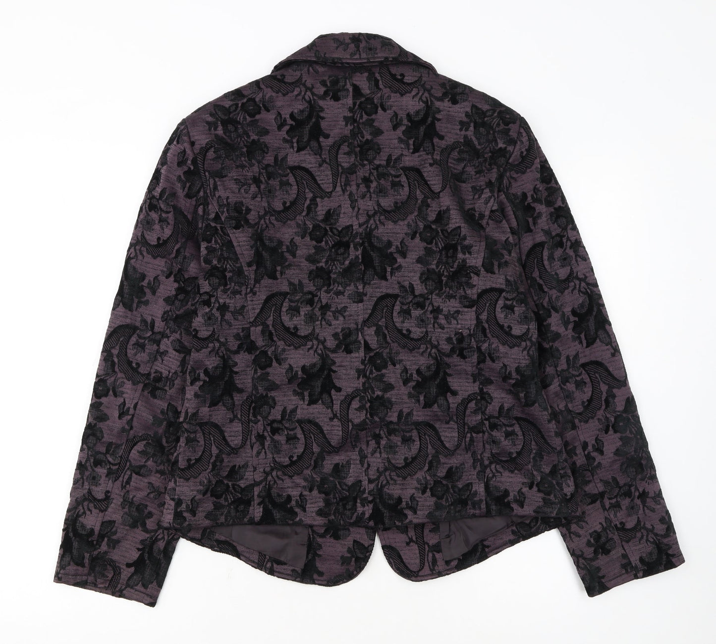 FDJ French Dressing Women's Purple Floral Blazer Medium