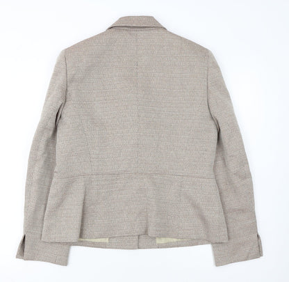 Le Suit Separates Beige Woven Blazer Women Size 12 Classic Two-Button