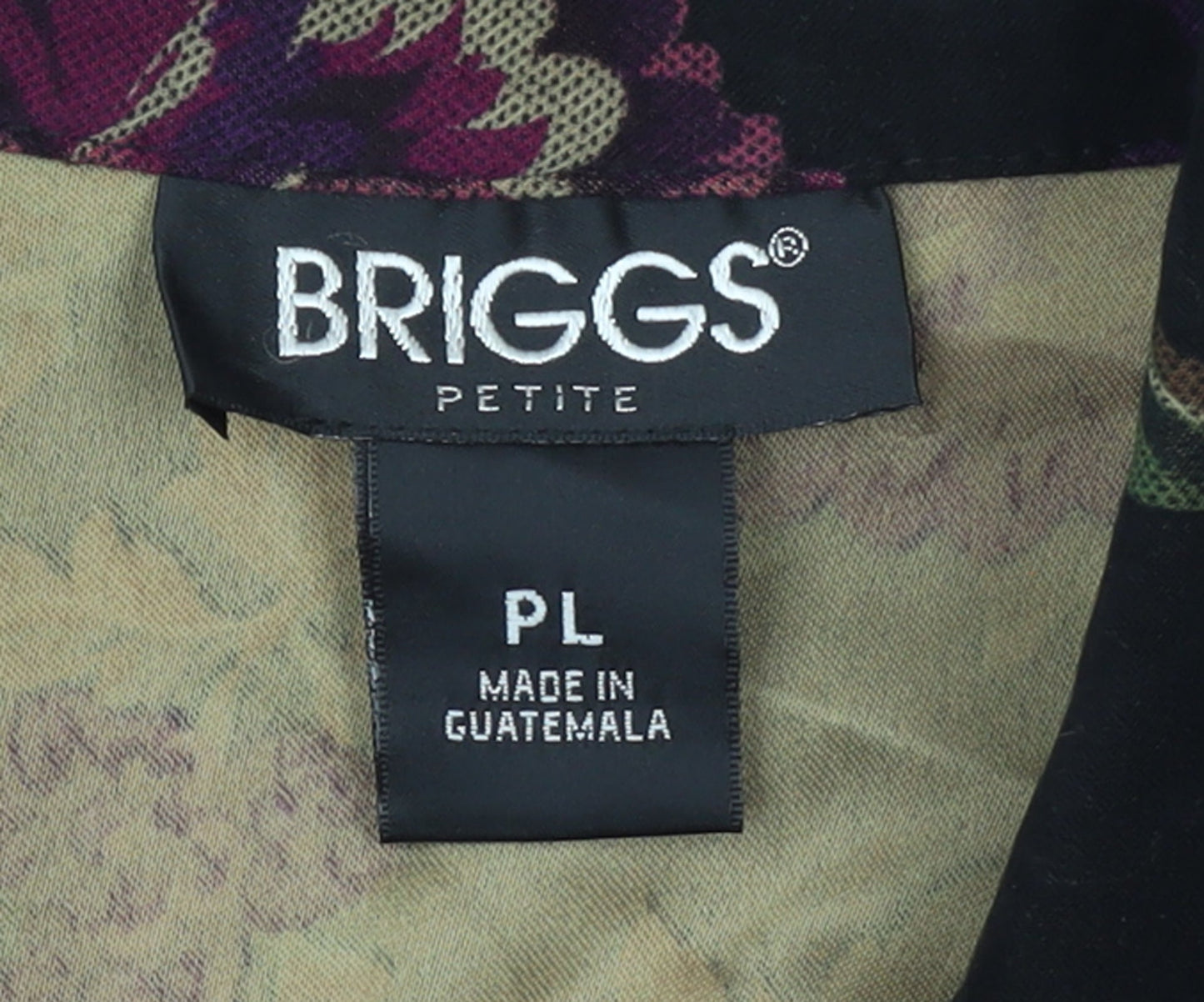 Briggs Womens Petite L Multicoloured Floral Velvet Button-Up Tunic