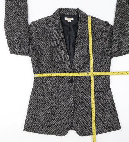 Talbots Women's Grey Wool Tweed Blazer Jacket Size 10 Single Breasted