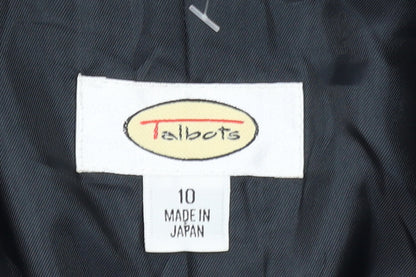 Talbots Women's Grey Wool Tweed Blazer Jacket Size 10 Single Breasted
