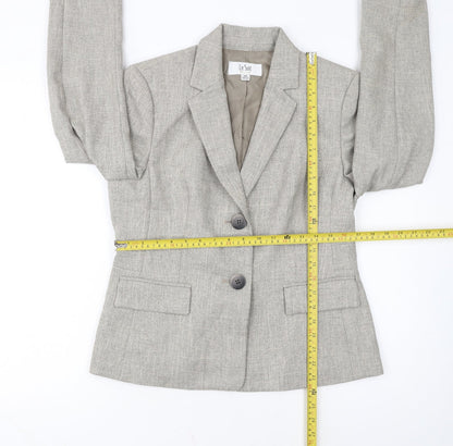 Le Suit Womens Beige Petite Blazer Jacket Size 10P Two-Button Workwear