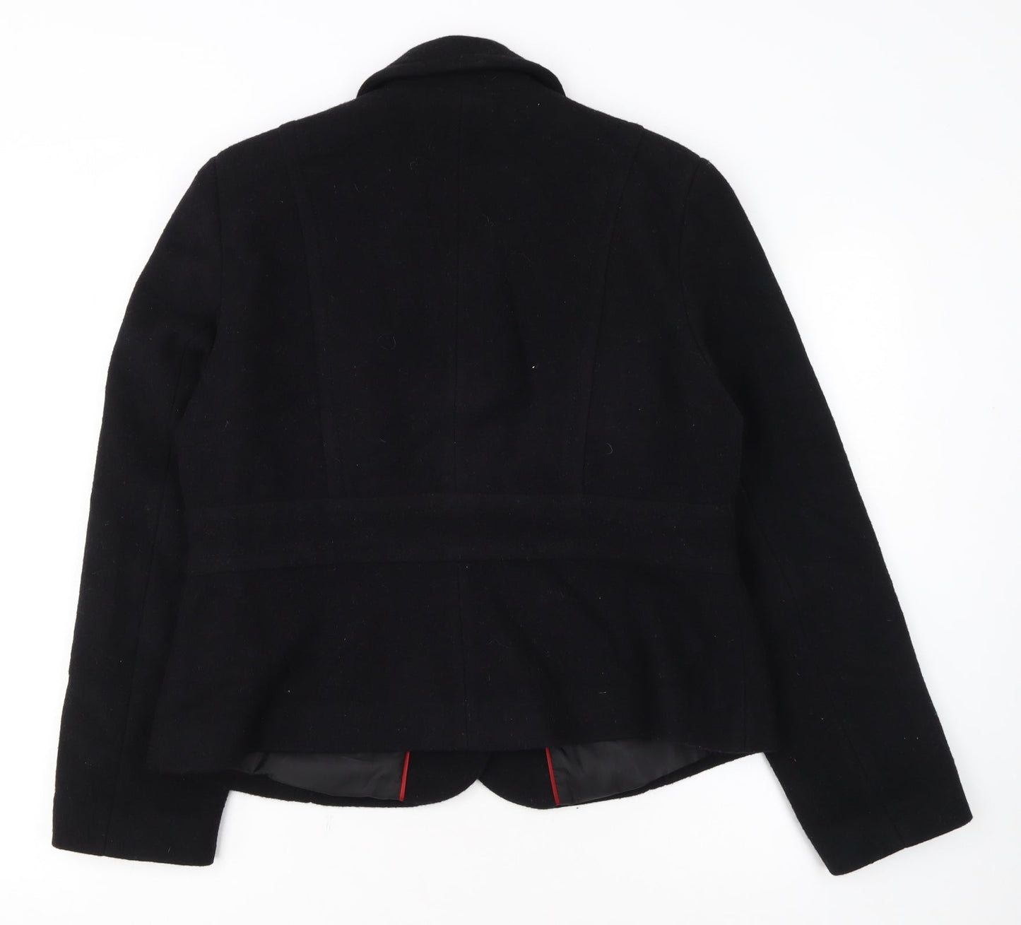 Marks and Spencer Women's Black Wool Blend Blazer Jacket Size 18