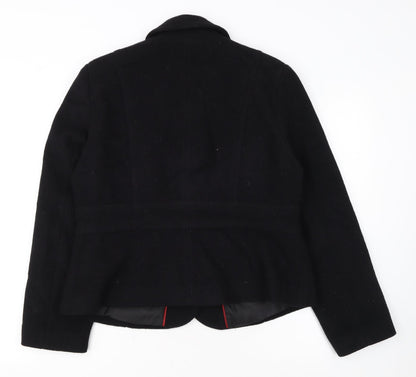 Marks and Spencer Women's Black Wool Blend Blazer Jacket Size 18