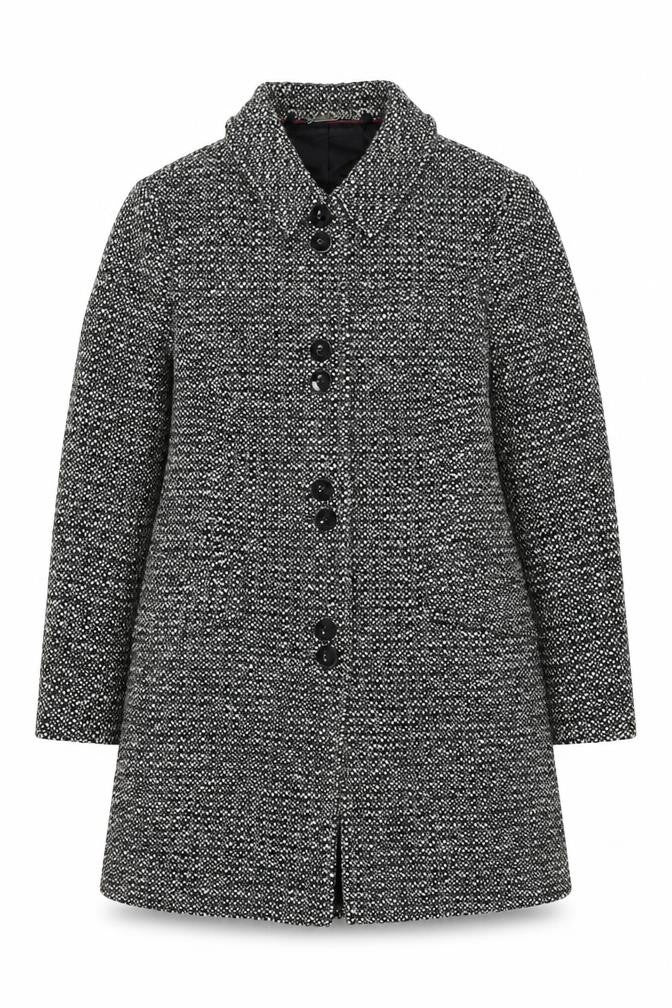Next Petite Women's Black Wool Blend Mid-Length Coat Size 10