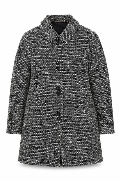 Next Petite Women's Black Wool Blend Mid-Length Coat Size 10