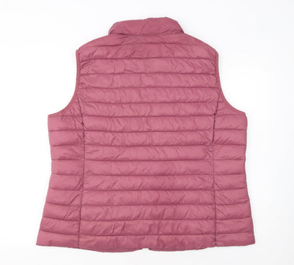 Dunnes Stores Womens Pink Puffer Waistcoat XL Lightweight Quilted Gilet