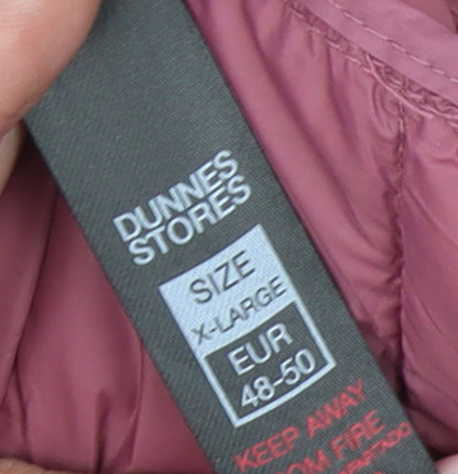 Dunnes Stores Womens Pink Puffer Waistcoat XL Lightweight Quilted Gilet
