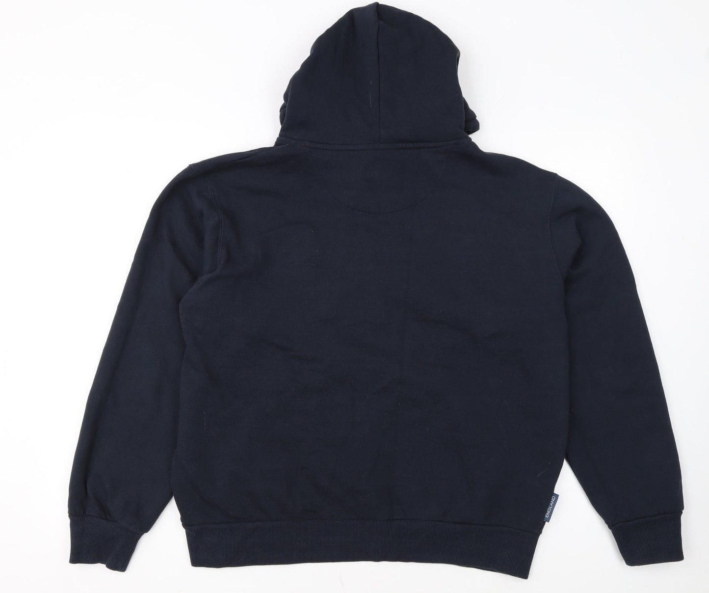 Authentic Originals England Men's Blue Pullover Hoodie M Rugby Fleece