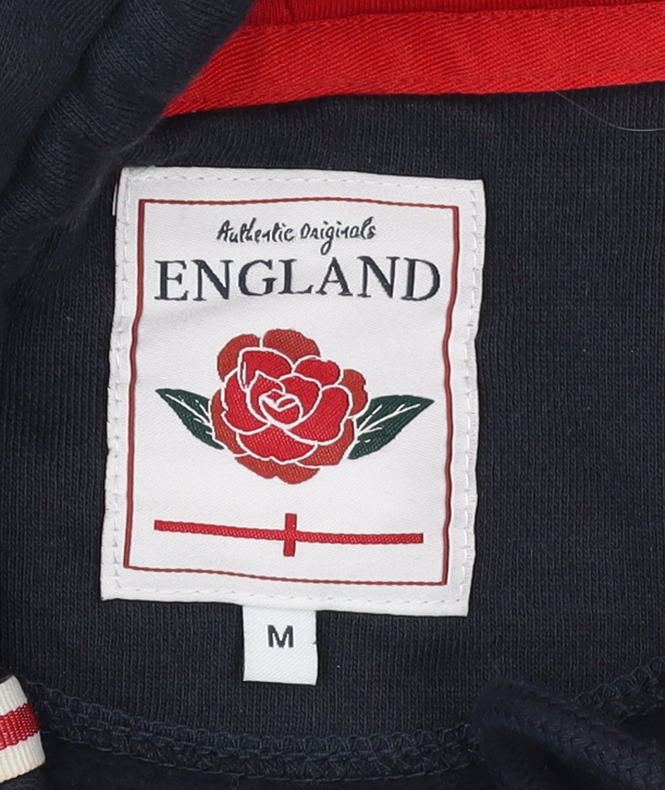 Authentic Originals England Men's Blue Pullover Hoodie M Rugby Fleece