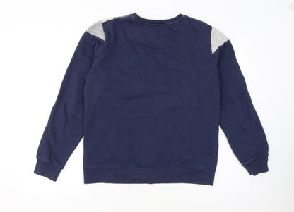 Threadbare Men’s Blue Colour Block Crew Neck Sweatshirt Size M