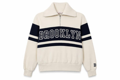 Boux Avenue Womens Beige & Navy Pullover Sweatshirt UK 8 Brooklyn Design