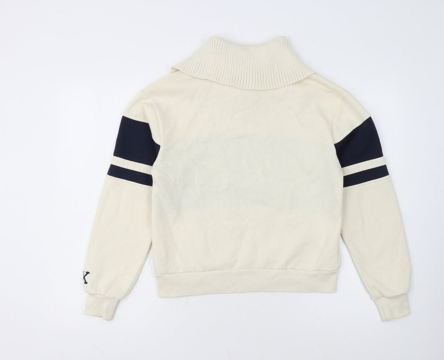 Boux Avenue Womens Beige & Navy Pullover Sweatshirt UK 8 Brooklyn Design